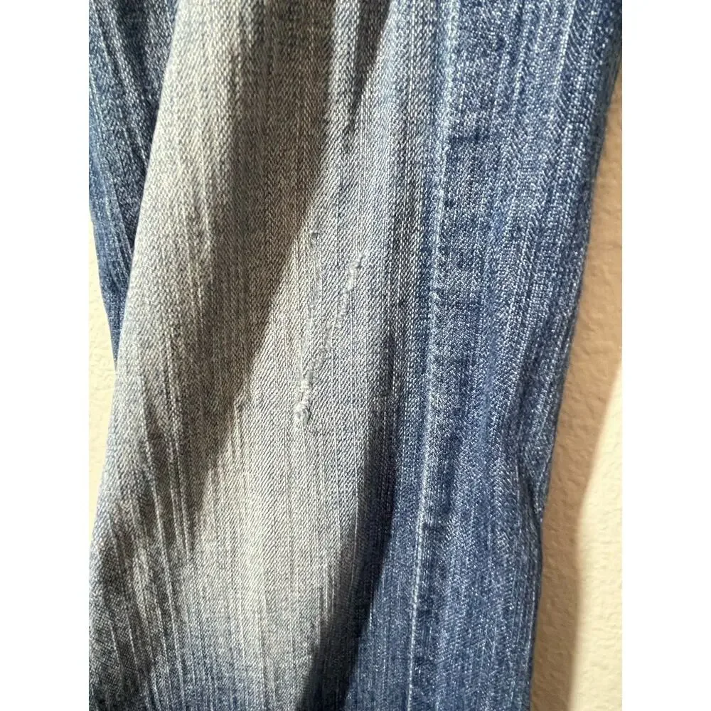 BKE Buckle Carter Men Jeans Straight 31R Distressed Denim Thick Stitch Stretch